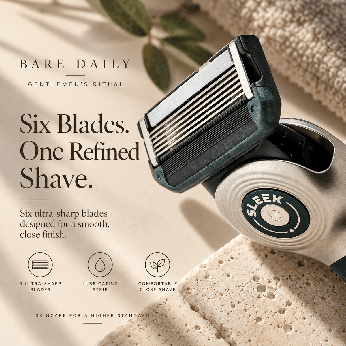 SLEEK 6-Blade Replacement Razor Cartridges | 4-Pack