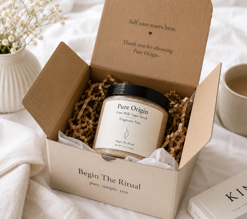 Fragrance-Free Goat Milk Sugar Scrub | Pure Origin Unscented Exfoliating Body Polish for Sensitive Skin