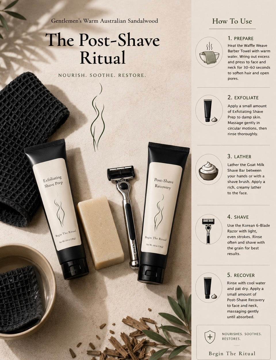 Post-Shave Recovery | Australian Sandalwood Aftershave Moisturizer for Men