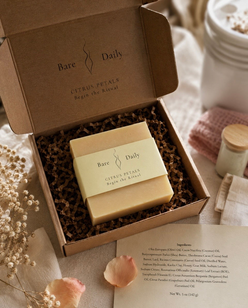 Citrus Petals Lard & Goat Milk Soap | Clean Floral Citrus Lard Bar Soap