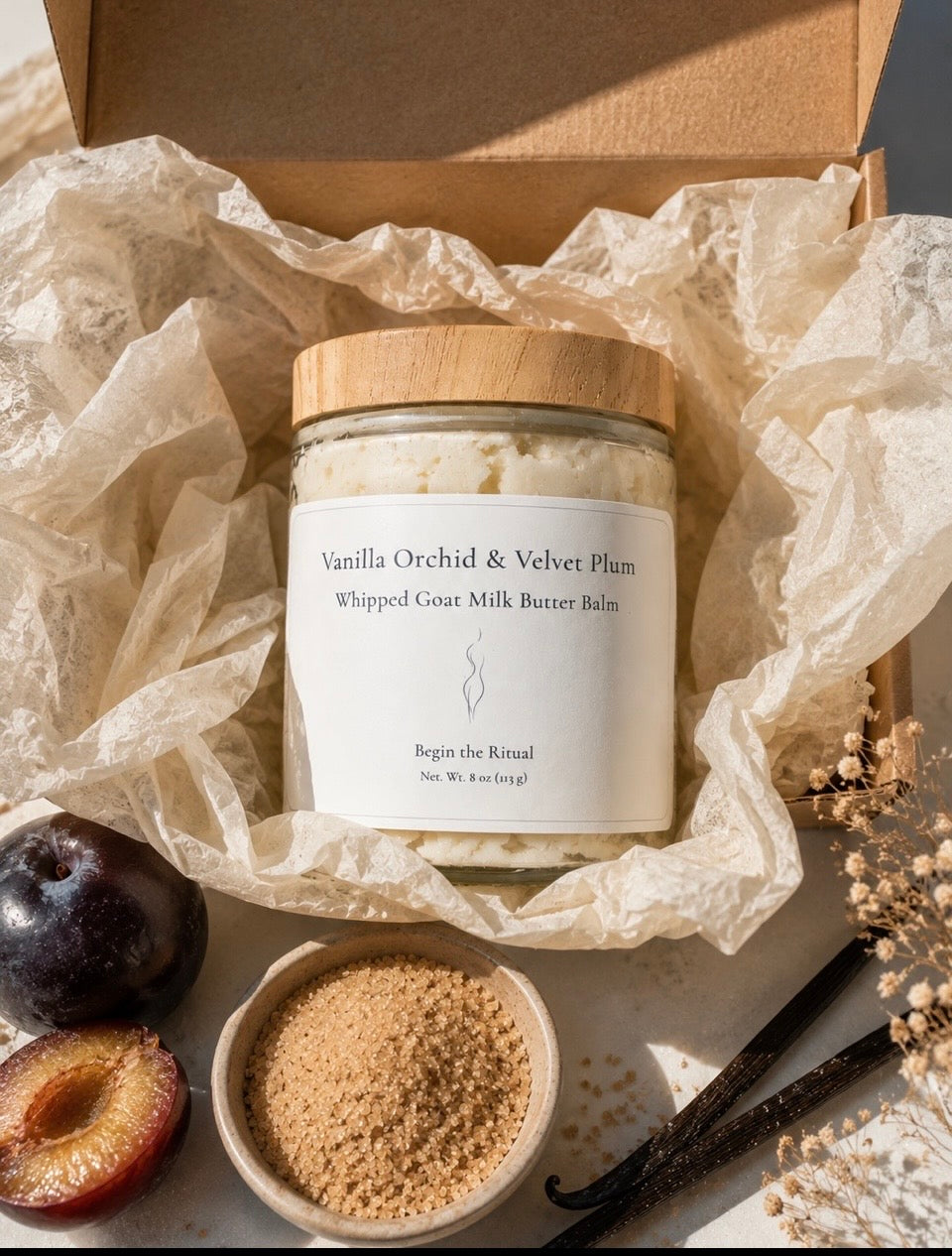 Vanilla Orchid & Velvet Plum Whipped Goat Milk Body Butter Balm