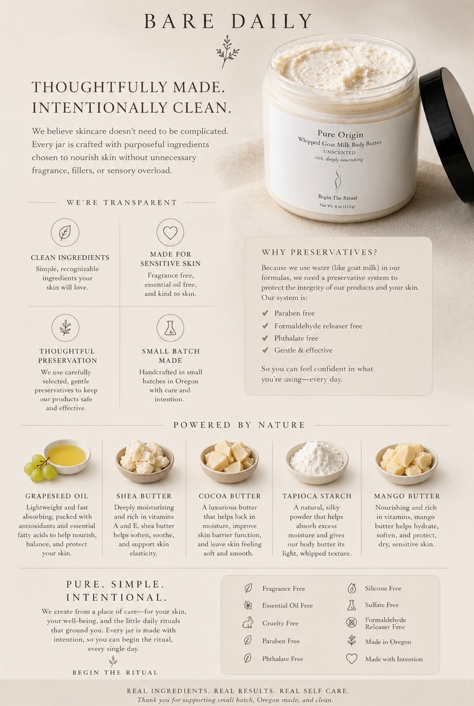 Fragrance-Free Goat Milk Skin Care Gift Set | Pure Origin Ritual Trio | Save $13