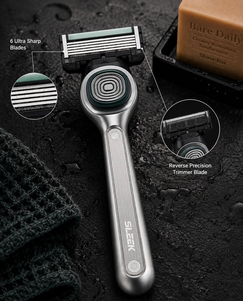 Award-Winning Korean 6-Blade Razor for Men | Includes 2 Cartridges