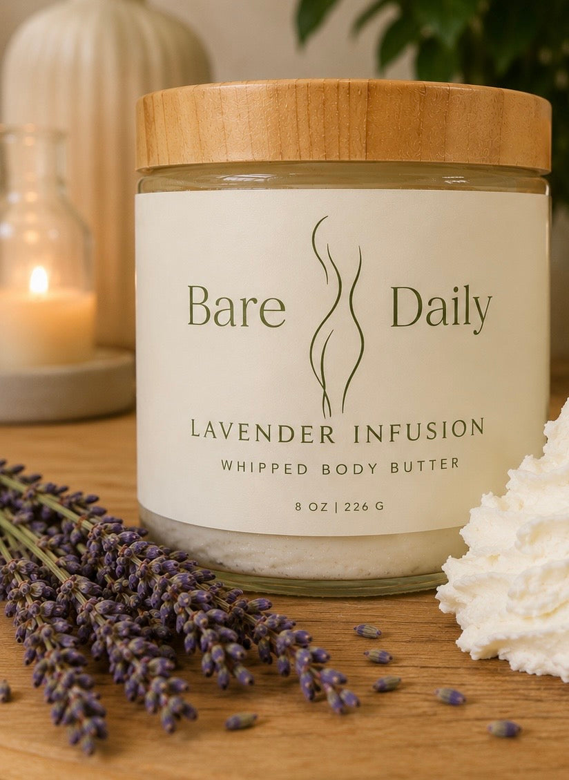 Bare Daily Lavender Infusion Whipped Body Butter — Goat Milk, Shea, Cocoa & Mango Butters