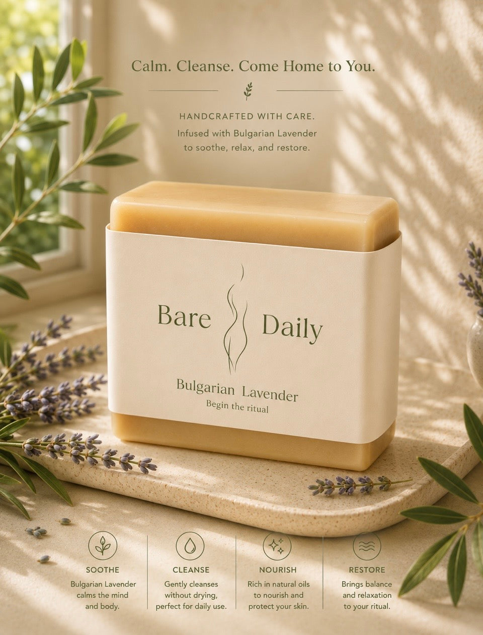 Bulgarian Lavender (Chunky 5.5 oz Size Bar) — Premium Long-Lasting Goat Milk Soap