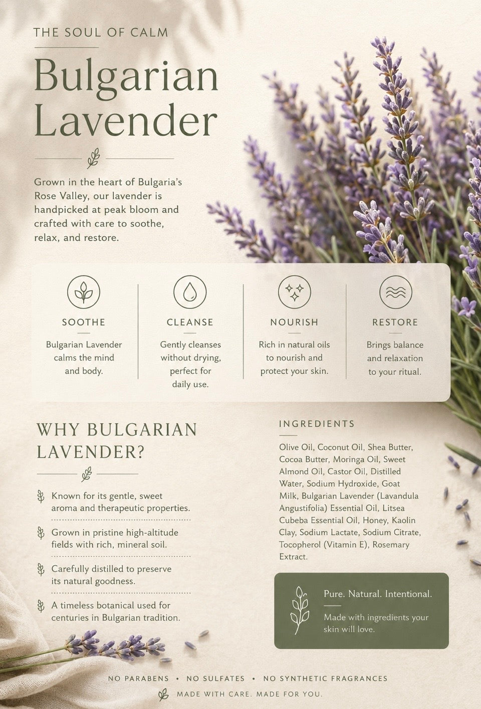 Bulgarian Lavender (Chunky 5.5 oz Size Bar) — Premium Long-Lasting Goat Milk Soap