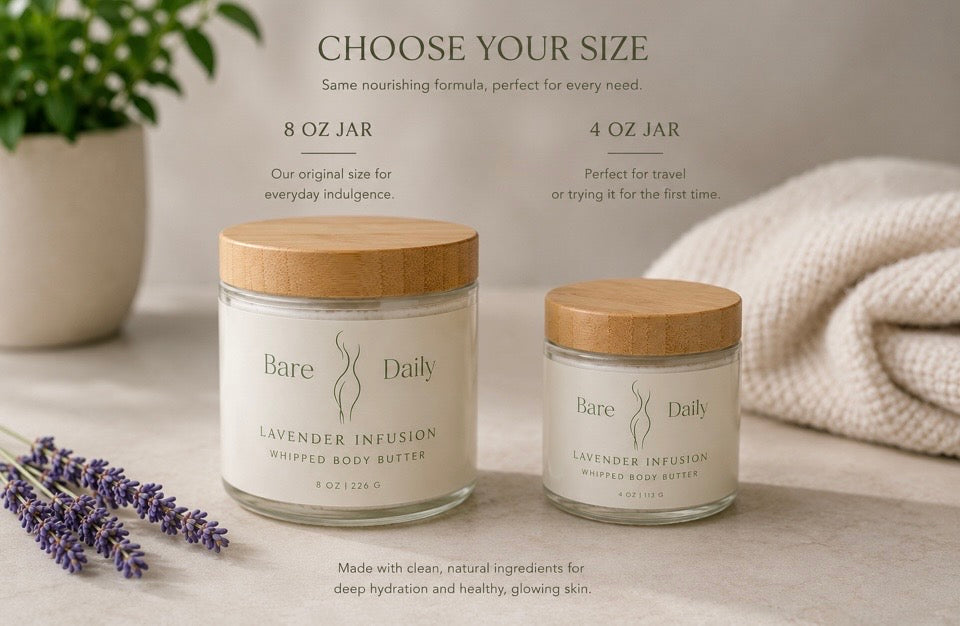 Bare Daily Lavender Infusion Whipped Body Butter — Goat Milk, Shea, Cocoa & Mango Butters