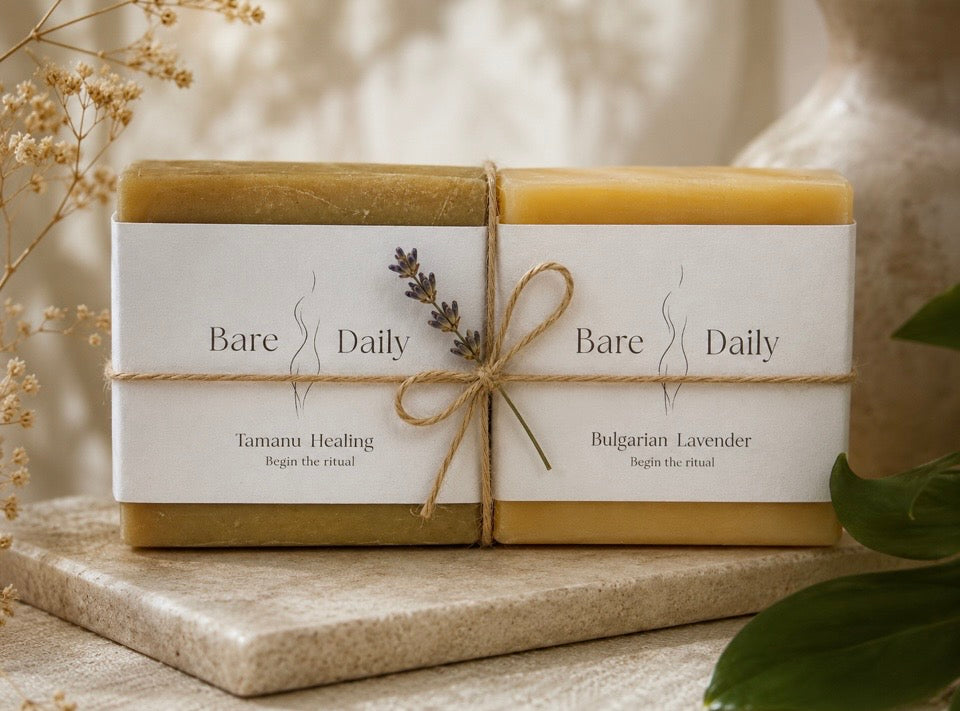 Bulgarian Lavender & Tamanu Ritual Pair (Save $6 + Complimentary Shipping on all U.S. Orders) — 2-Bar Premium Soap Bundle